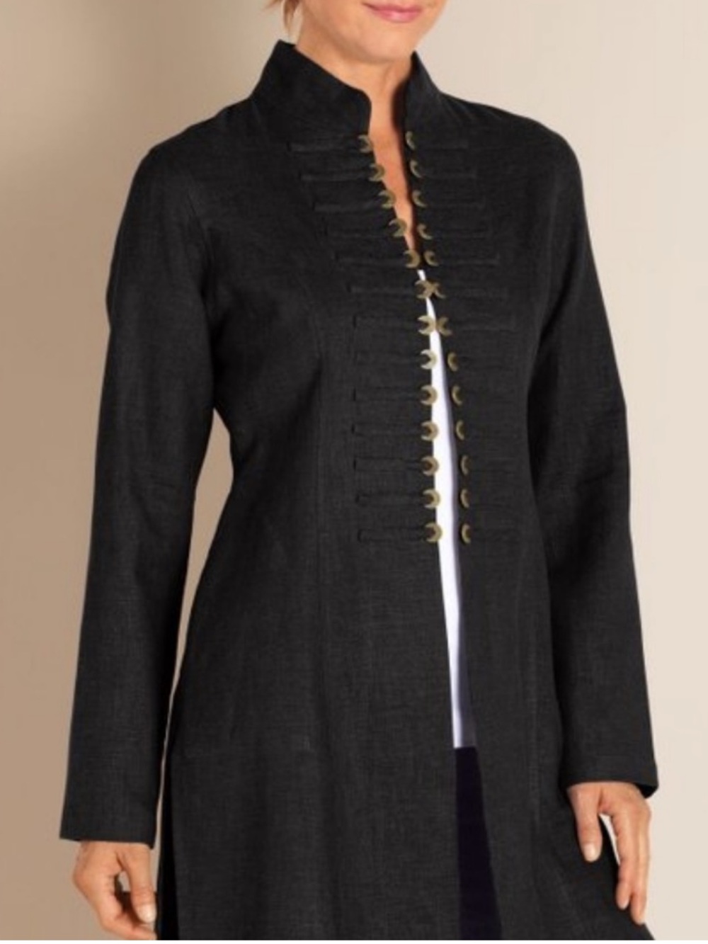 Soft Surroundings Sheffield Black Ramie Jacket  3X
